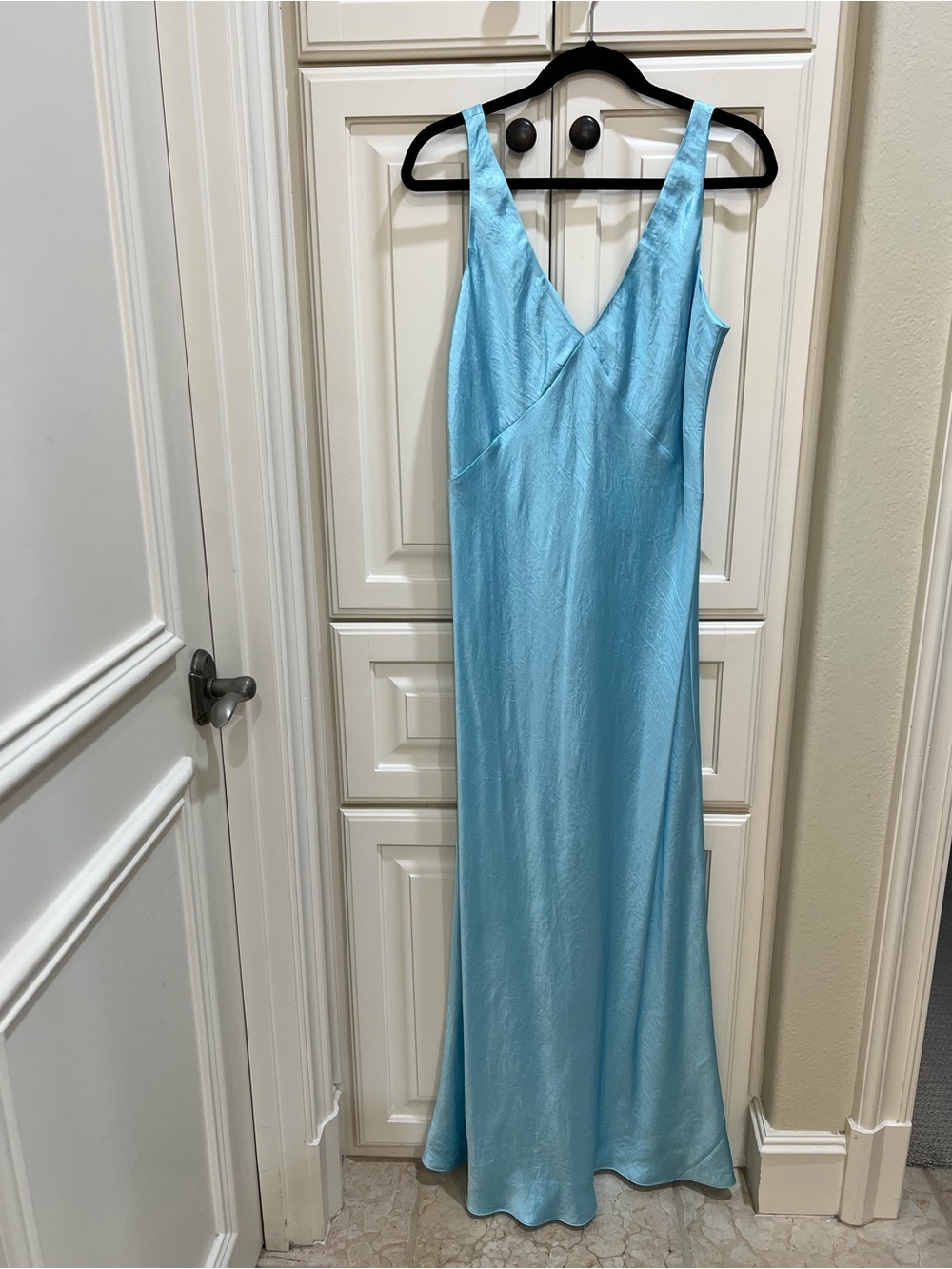 Vince Light Blue Satin Slip Dress